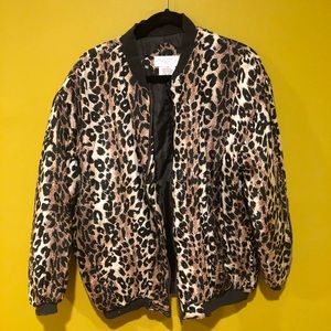 Leopard Print Bomber